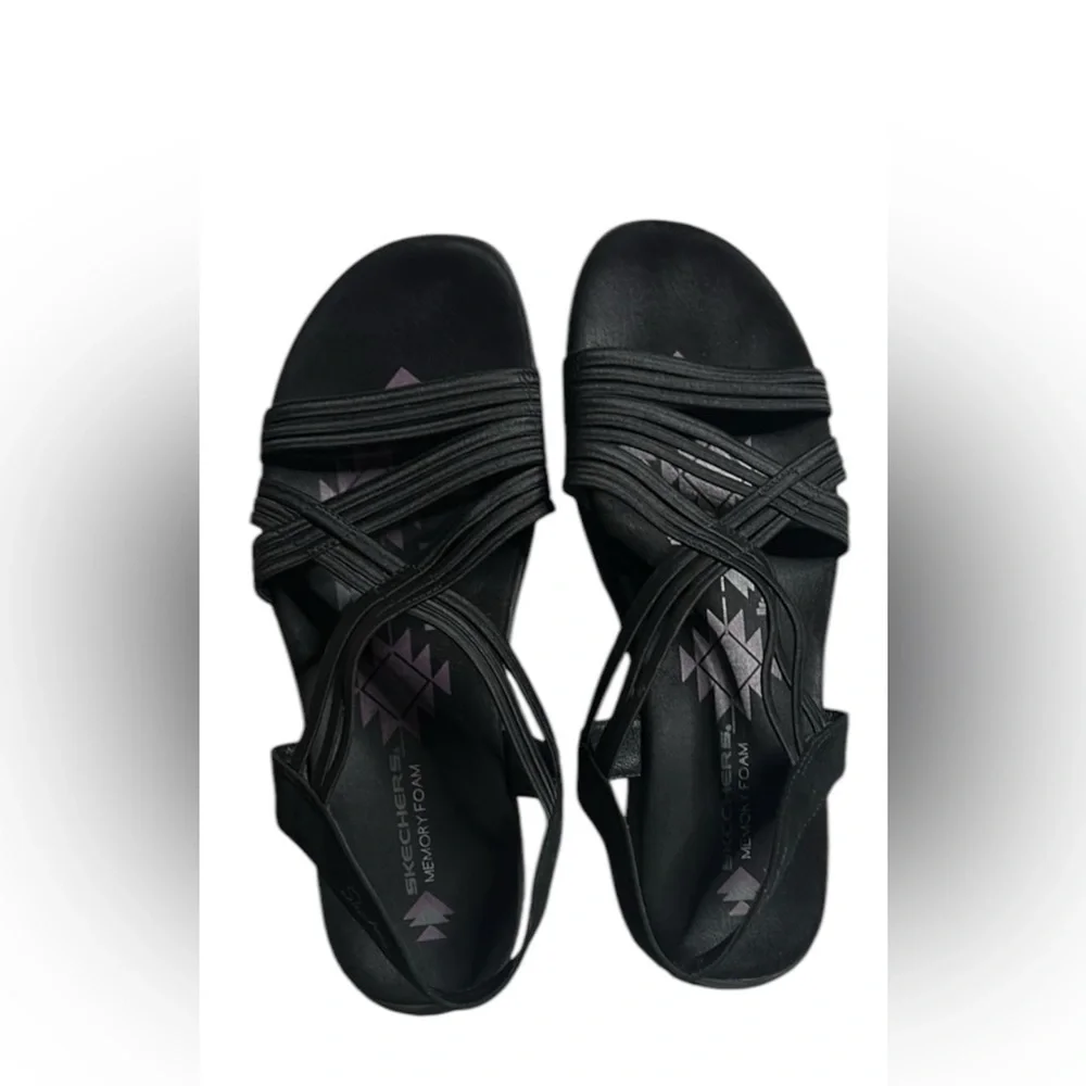 Skechers Black Sandals with Ruched Straps ZIZE 11 - Picture 2 of 13